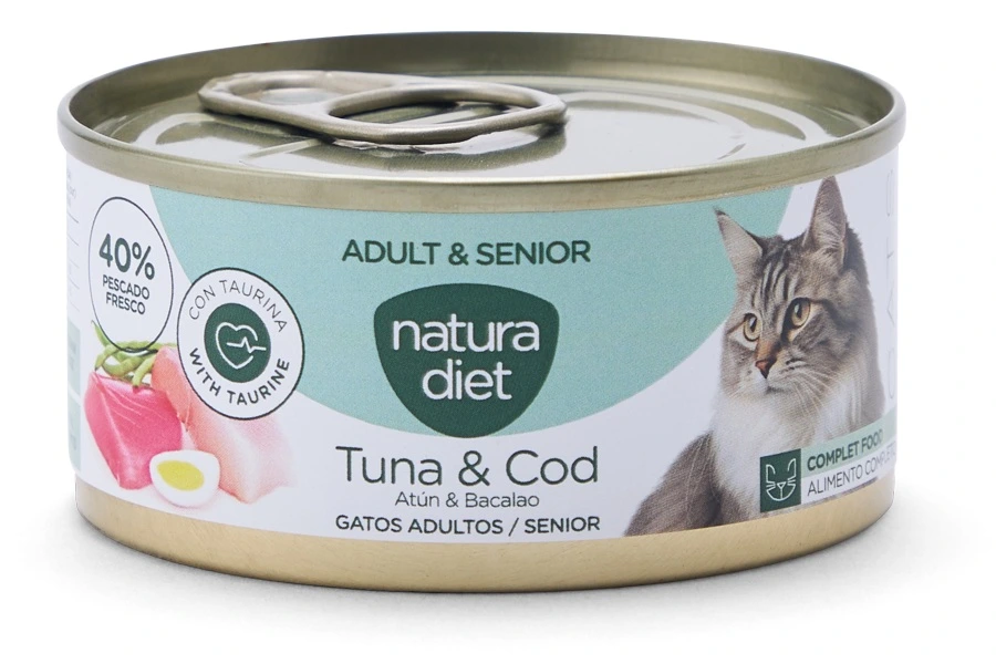 Natura Diet Vådfoder Cat Adult and Senior Tuna and Code 85 g
